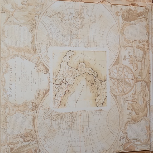 Set 2 Nesting Stackable Decorative Storage Box  Old World Map Design New - Picture 6 of 13